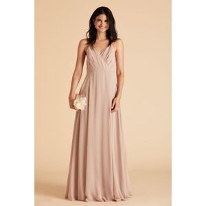 Birdy Grey Chiffon Kaia Maxi Dress in Taupe Size Medium